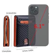 MIYIN Dompet Lipat Pria Slim RFID, Desain Minimalis dengan 2 Jendela ID dan Kantong Depan, Kapasitas Besar dengan Kantong Uang Tunai, Tipis dan Ringkas, Hadiah Ulang Tahun untuk Pria - MultiWarna - View 11