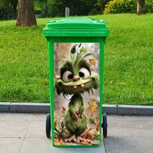 Cute Otter, Puppy, Turkey Animal Print Trash Can Stickers, Waterproof PVC Outdoor Trash Can Posters, Removable Film Stickers, 4 Sizes Available - 1PC - View 34