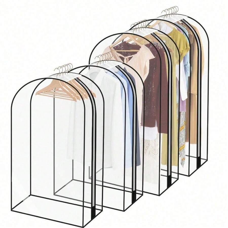 4 Pack Full Clear Zippered Garment Suit Storage Bags, Clothes Organizer Bags For Wardrobe - 2pcs 40in 2pcs 50in - View 1