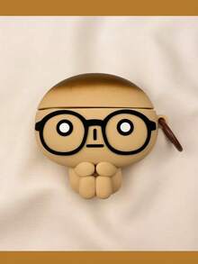 1pc Funny Cartoon Cute Korean Style Creative Silicone Expression Glasses Character Earphone Case Compatible With Apple 3/4 Wireless Bluetooth Earphones, Pro 2 Shockproof Protective Earphone Case (Earphones Not Included) - Multicolor - View 4