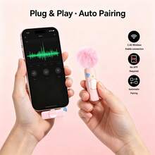 Wireless Lavalier Microphone, Plug And Play, Noise Cancelling Lapel Mic For IPhone/Android, Ideal For Vlog, Live Streaming, Interview - 查看 2