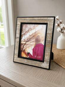 Portarretratos Decorativo de Madera con Marco Interior Contrastante, Estilo Rústico Moderno para Foto Tamaño 8x10, Ideal para Sala, Recámara u Oficina, Diseño Elegante para Mesa o Repisa, Perfecto para Enmarcar Retratos Familiares y Recuerdos, Regalo para Cumpleaños, Aniversario, Boda o Inauguración de Casa - Madera - Ver 1