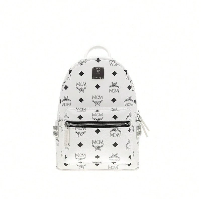 Mcm Stark Series Vintage Printed Men's Backpack With Dual Shoulder Straps MMKEAVE16WT001 - 白色MMKEAVE16WT001 - 查看 1