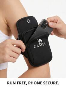 CAMEL CROWN Unisex Running Arm Band, Sports Arm Phone Storage Bag, Wrist Storage Sleeve, For Outdoor Activities - Black - View 4