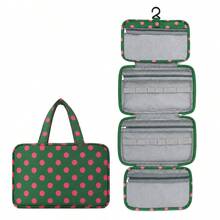 1 pieza Bolsa de aseo de viaje con separación seca-húmeda de cuatro pliegues, bolsa de maquillaje portátil con lunares, organizador de maquillaje de gran capacidad, bolsa de cosméticos, bolsa de cuidado de la piel, estuche de maquillaje, bolsa de cosméticos, regalo para dama de honor, regalo para mamá, regalo de viaje, esencial de viaje, esencial de crucero - Multicolor - Ver 14