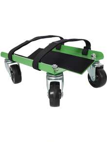 Snowmobile Dolly Heavy Duty Carries Up To 1500lbs V-Slide With 2. 5" Swivel Casters Rubber Pad Protecting Skis And 2 Pairs Of Heavy Duty Straps Firmly Attaching On Skis GREEN COLOR - as Pic - View 8