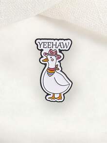 Yeehaw 牛仔鴨琺瑯胸針 西部鄉村風 愛心牛仔帽 彩虹圍巾 領口胸針 背包裝飾禮物 - 白色 - 查看 5