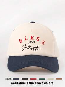 1pc Outdoor Embroidered BLESS Colorblock Baseball Cap, Adjustable Sun Protection Casual Hat, Suitable For Spring/Autumn Travel, Fashionable Versatile Sun Hat For Men, Y2K Style Youth Cap - Baseball Cap - View 10