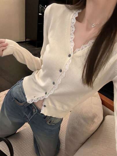 Autumn/Winter New Korean Style Sweet Casual Knit Cardigan For Women, Versatile Outerwear/Single Wear For Daily Commute Fall