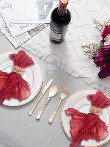1-24pcs Handmade Woven Linen Napkin Rings, Floral Pattern - Natural Jute Material, Suitable For Nautical Theme Table Decor, Perfect For Parties, Weddings, Birthdays And Dining Atmosphere - Multicolor - View 7