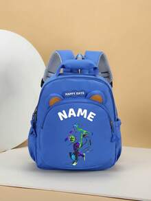 1pc Mini Personalized Bear Backpack For Back To School, Simple Cute Football Print, Zipper Closure, Nylon Material, Adjustable Shoulder Strap, Hand-Carry, Suitable For Classroom, Sports, Shopping, Daily Outings, Birthday Gift - Multicolor - View 27
