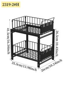 1 pieza Estante de almacenamiento estilo cajón, organizador extraíble, estante de almacenamiento multifuncional de doble capa para artículos diversos, estante de almacenamiento estilo cajón con múltiples compartimentos para el fregadero, adecuado para cocina, baño, almacenamiento y organización del hogar, decoración del hogar, regalo para el hogar, decoración de la habitación - Multicolor - Ver 8