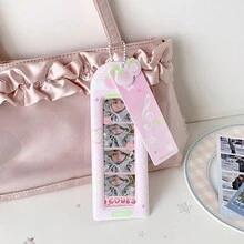 甜美女孩可愛音符生活 4格卡套，偶像 4張照片卡展示套，附吊飾印章收納保護盒 - 多色 - 查看 7