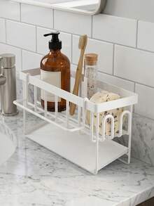 Kitchen Sink Caddy,Space Saving Countertop Sink Storage Organizer, Multi-Scene Usable For Kitchen Sink Counter,Separated Storage Zones To Classify Cleaning Gadgets,Towel Bar Design For Hanging Hand Towels,Easy-To-Remove Drip Tray For Quick Cleaning - Multicolor - View 12