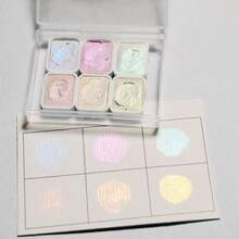 6-Color Pearlescent Watercolor Paint Set, Compact Shimmer Art Pigment Palette With Portable Case, Soft Metallic Pearl Colors For Journaling, Greeting Cards, DIY Crafts, Scrapbooking & Art Projects - Single Piece - View 11