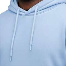 Relaxed Kangaroo Hoodie With Soft Warm Hood - Baby Blue - View 4