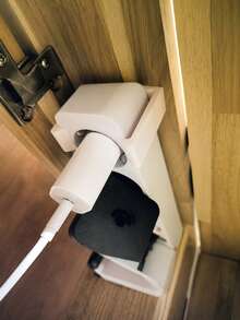 2pcs Power Socket Brackets, Wall-Mountable (No Screws Included), Hide Power Sockets Completely, Suitable For Home Office Cable Management System, Space-Saving Storage And Fixing Device, Minimalist Design Blends Into Various Office Furniture, Effectively Manage Power Cords, Prevent Tangling - A - View 4