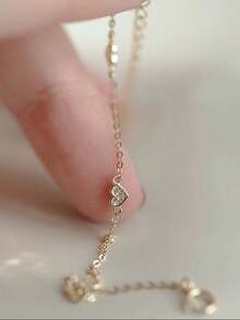 1 pieza Pulsera de plata de ley S925 con corazón suave y fresco para mujeres, joyería de mano de cadena delicada de lujo ligero y moda de alta gama, pulsera minimalista personalizada con pequeño corazón para fiesta, viaje, desplazamiento, uso versátil - Amar - Ver 5