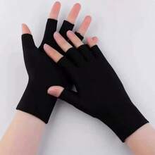 Black Half-Finger Gloves, Sun Protection Breathable Lightweight Short Style Unisex Gloves, Suitable For Cycling, Driving, Typing, Outdoor Sports And Daily Wear - Half Finger Gloves - View 3