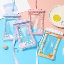 Cute Cartoon Waterproof Phone Pouch With Air Cushion Protection, Floating Touchscreen Waterproof Case For Outdoor Rafting And Swimming - Multicolor - View 1