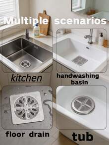 Drain Sticker, Drain Filter, Hair Catcher, Sewer Filter, Sink Strainer, Drainage Filter, Suitable For Bathroom, Kitchen, Bath, Washbasin, Self-Adhesive Convenient, Durable And Easy To Install To Keep Drainage System Clear - Multiple Styles - View 5