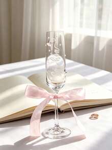 Personalized Bridal Champagne Flutes, Faux Pearl Crystal Glass Champagne Flutes, Customized Glassware For Bride And Bridesmaids, Wedding Party Supplies, Bridesmaid Gifts, Wedding Favors For Guests - Multicolor - View 4