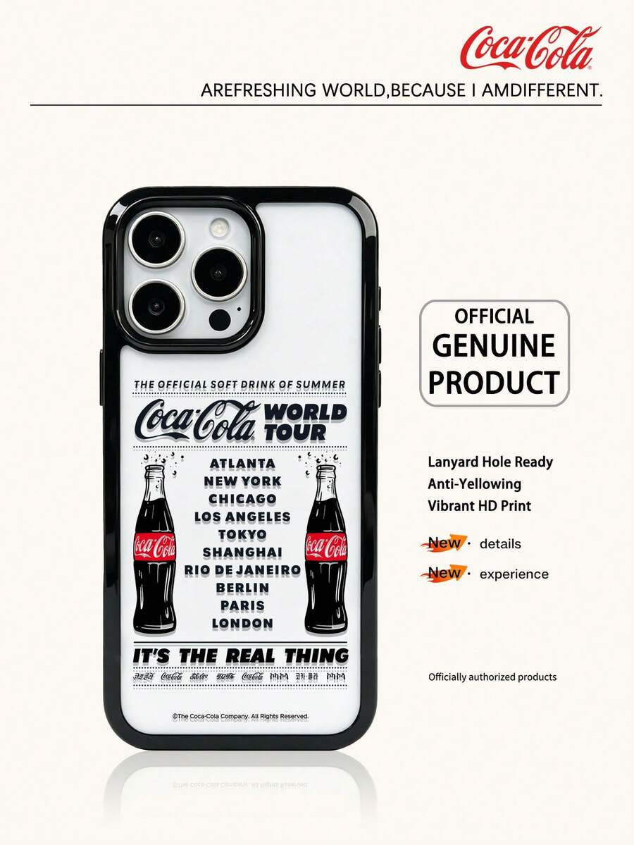 Coca-Cola Classic Phone Case, Vibrant And Passionate, Made Of Lightweight Materials With Anti Drop And Anti Slip Design, Protecting Your Phone Case In Cartoon Anime Style, Compatible With Apple 17, 17 Air,17 Pro,17 Pro Max,11,12,13,15,16 Pro,16 Pro Max,14 Plus,15 Plus,16 Plus,15 Pro,16 Pro Max,XR Waiting For The Model. Suitable For Gifting To Friends And Family - Black - View 1