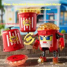 1pc New Cool Battle Armor Transforming Spinner 2-In-1 Spinner Transforming Robot, Cute Food Cup Transforming Robot Spinning Spinner Educational Sensory Toy Suitable For Boys - Multicolor - View 4