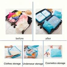 6pcs Set Diagonal Stripe Travel Luggage Organizer Bags, Multi-Functional Luggage Organizer With Clothing, Shoes And Underwear Bags, Space-Saving, Clothes Classification Storage Packing Portable Storage Bags, Travel Supplies Set Underwear Organizer Storage Bags, 6 Sizes, Reusable And Washable, Essential Organizer Bags For Travel And Business Trips - View 8