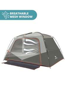 CAMEL CROWN 6-Person Portable Folding Camping Tent, Windproof And Waterproof Outdoor Camping Gear - Carbon Ash - View 7