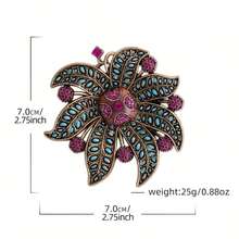 1pc European & American Vintage Elegant Full Rhinestone Floral Brooch - Sunflower High-End Luxury Elegant Accessory For Clothing, Suit Jacket, Lapel Pin - Multicolor - View 5