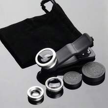 1 Set 3-In-1 Clip-On Phone Camera Lens Kit, Wide Angle + Macro + Fisheye High Definition External Smartphone Lens, Suitable For Travel, Photography And Selfie - Multicolor - View 10