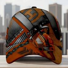 A Precision-Printed Baseball Cap With Chainsaw Power Tool Motif And Adjustable Buckle.Street Style Dad Hat, Suitable For All-Day Wear. - Mixed Colors - View 2