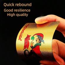 1 Box Luxury Gold Playing Cards - Waterproof - Ideal For Magic And Party Entertainment, PVC Material More Suitable For Party Use, Creative Toy, Card And Poker Series, Texas Hold'em - Multicolor - View 4