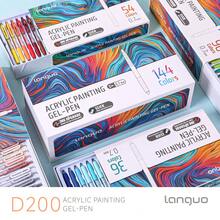 Languo 新款 Clicker D-200 大容量可換芯凝膠筆 54/72/90/144 色禮盒裝，書寫順滑、色彩鮮豔、柔軟橡膠材質，6 支/包，漸層色，可用作書寫筆、螢光筆，0.7mm 筆尖，透明筆桿，適用於繪圖、標記、學生筆記、手工製作、辦公使用等 - 彩色 - 查看 4