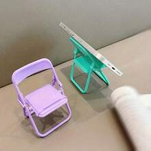 10pcs Random Color Creative Mini Chair Mobile Desktop Stand New Macaron Stool Foldable Phone Holder Chair - A - View 4