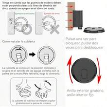 Tope Mecánico Puerta Suelo, Tope De Puerta De Piso Silencioso Mecánico Sin Perforación, Tope Puerta De Altura Ajustable De Alta Resistencia, Para Hogar, Oficina, Dormitorio - Nquel - Ver 4