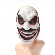 Distressed Pale Evil Grinning Clown Full Latex Head Mask, Black & Red Blood Vein Eye Sockets Sinister Psychotic Circus Clown Mask, Worn Wrinkled Skin Sharp Fangs Terrifying Killer Clown Disguise Mask, Soft Breathable Rubber Horror Cosplay Head Cover, Transparent Visible Eye Holes Frightening Gothic Fierce Monster Clown Mask - Atlantis - View 8