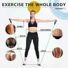 5-Level Resistance Band With Handles, Yoga Resistance Rope, Elastic Fitness Workout Band, Suitable For Home Exercise And Strength Training - Multicolor - View 2