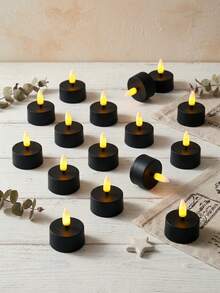 6/12/24pcs Flameless Candle Lights, With Timer Remote Control, Battery Operated, Odorless Flameless Mini Wishing Candles, Suitable For Halloween, Christmas, Valentine's Day, Gifts, Birthday, Proposal, Wedding, Party - Black - Warm Glow - View 7