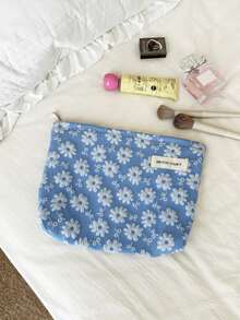 MEYOU FAIRY AGG, Bolsa de cosméticos de gran tamaño fresca y minimalista para mujeres, bolsa con forro interior, neceser de viaje portátil, bolso de mano, bolsa versátil para almacenamiento de productos de cuidado de la piel, organizador de productos de higiene femenina, regalo para mamá o novia, estuche de bolígrafos para estudiantes - Multicolor - Ver 19