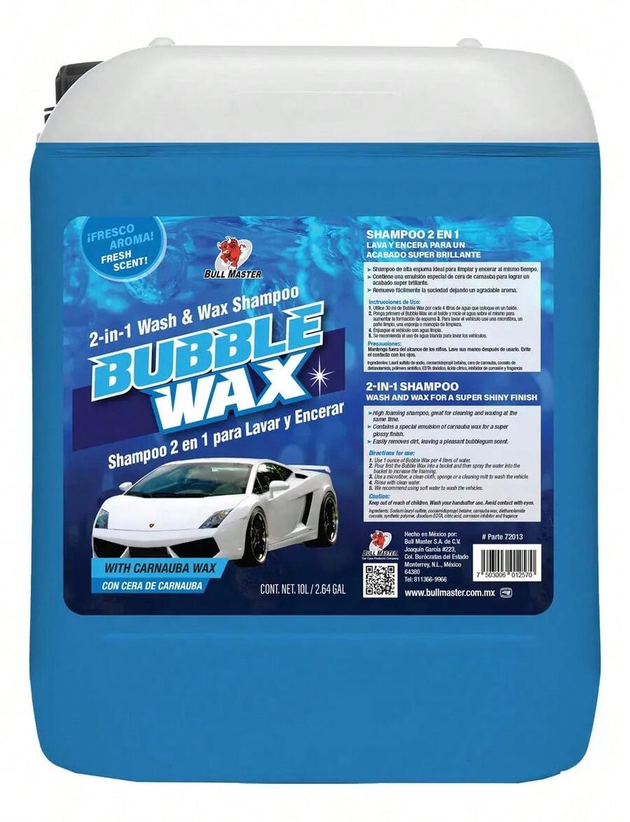 2-In-1 Foaming Shampoo With Wax For Cars And Motorcycles, PH Neutral, 10L - A - View 1
