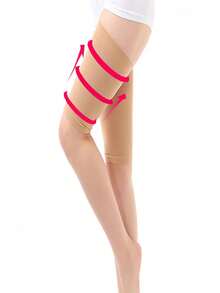 1 Pair Elastic Thigh Support Compression Leg Sleeves, Breathable And Warm Fabric, Suitable For Yoga, Pilates, Fitness And Other Sports, Closed Cuff Design, Reduces Muscle Fatigue, Shapes, Suitable For Gym, Sports, Home Workout, Sports Accessories, Fitness Accessories, CrossFit Accessories - Multicolor - View 9