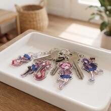 DDLC Doki Doki Literature Club Natsuki Acrylic Keychain Cute Anime Girl Charm Visual Novel Game Character Merch Desk Decor Backpack Bag Pendant Room Decor Home Decor Back To School Collectible Otaku Gift Anime Accessory Desktop Display Fan Gift - Multicolor 3 - View 7
