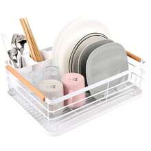 Space-Saving Dish Drying Rack With Drip Tray And Utensil Holder - Multi-Functional Kitchen Storage Rack For Bowls, Plates, Knives, Forks And Chopsticks, Kitchen Countertop Dish Drying Rack - View 1