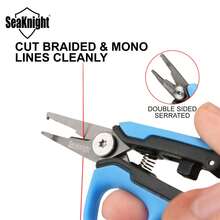 SeaKnight Fishing Scissors With Retractable Lanyard, 4-In-1 Braided Line Cutter, Split Ring Opener, Fishing Gear Accessory - Blue - View 7
