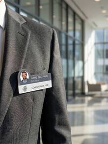 Custom Photo Name Badge, Personalized Employee Name Tag With Logo For Office, Clinic, Hospital, Restaurant & Business, Modern Professional ID Badge, Customized Staff Name Plate, Customizable Workwear Accessory, Appreciation Gift, Holiday Gift - Style a - View 7