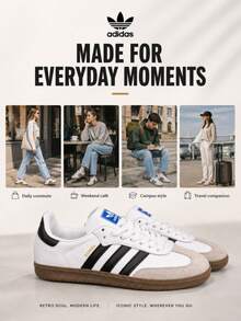Adidas SAMBA OG 圓頭綁帶低筒運動鞋 中性款 白色 - 白色 - 查看 5
