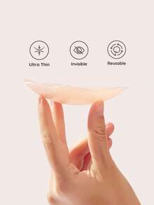 Lignisse Plus Size Reusable Silicone Nipple Covers, Flower Shaped Adhesive Nipple Pasties, Invisible Breast Petals, Sticky Nipple Cover For Dress, Wedding - Pink - View 3