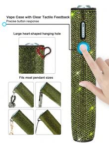 BLBLBL 1SET (1pc Protective Case + 1pc Disassembly Tool) Multi-Color Solid Color Sparkling Rhinestone 360° Artificial Diamond With Large Hanging Hole Luxury Electronic Cigarette Protective Shell FOR IQOS ILUMA I ONE/ILUMA ONE; Suitable For Daily Protection Of Your IQOS Lrma I-One, The Diamond Sparkling Features Are Even More Prominent Under Brilliant Lights And Sunlight! More High-End As A Gift - Diamond Version - View 7